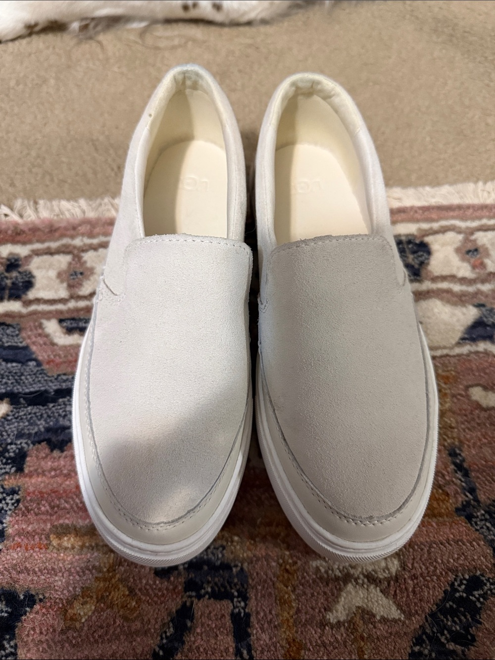 UGG Women’s Slip-On Suede Loafers in Light Cream